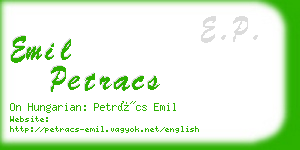 emil petracs business card